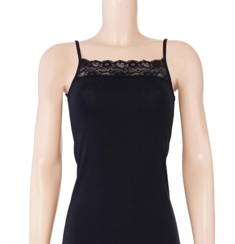 Pamuklu Dantelli Kadın Atlet Siyah Yıldız 2136