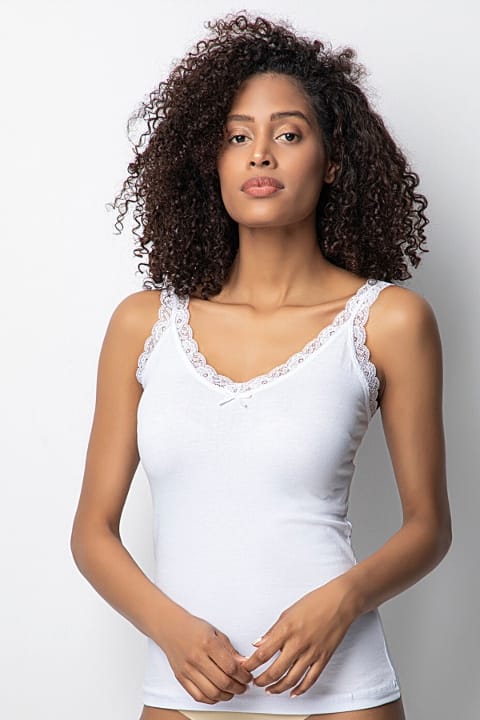 Likralı Dantelli Kadın Atlet Donex 3286