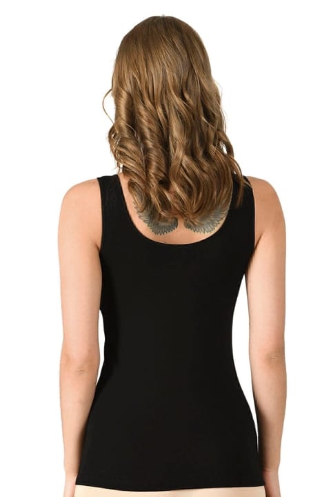 Likralı Dantelli Kalın Askılı Pamuklu Atlet Özkan 25610 - Siyah