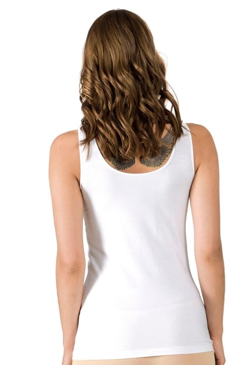 Likralı Dantelli Kalın Askılı Pamuklu Atlet Özkan 25610 - Beyaz