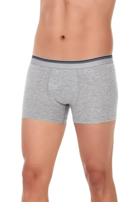 Uzun Paça Likralı Erkek Boxer Pamuklu Yıldız 367 - Gri