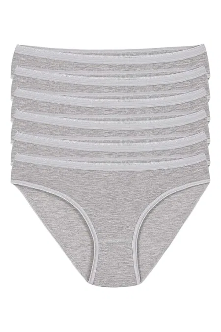 Likralı Yüksek Bel Bikini Külot Pamuk Yıldız 3729 - Gri