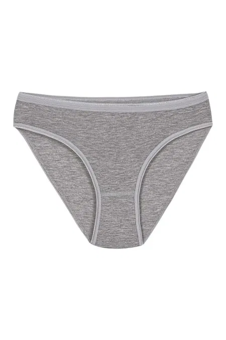 Likralı Yüksek Bel Bikini Külot Pamuk Yıldız 3729 - Gri