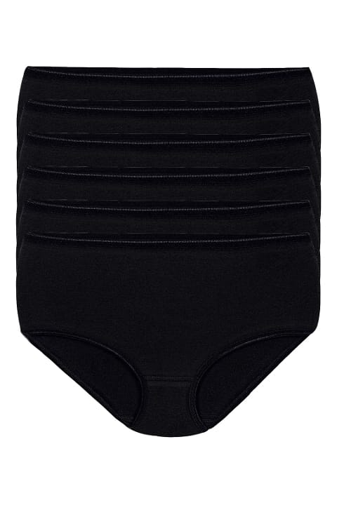 Likralı Yüksek Bel Kadın Siyah Bato Külot Yıldız 3746