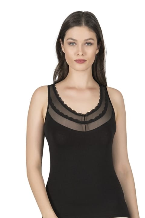 Kalın Askılı Pamuklu Atlet Özkan 20582 - Siyah