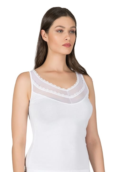 Kalın Askılı Pamuklu Atlet Özkan 20582 - Beyaz