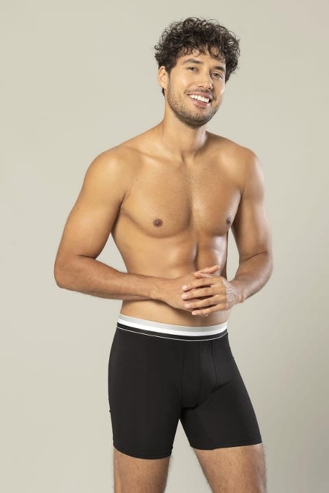 Likralı Pamuklu Uzun Boxer Esnek Bel Dikiş Erdem 1415 - Siyah