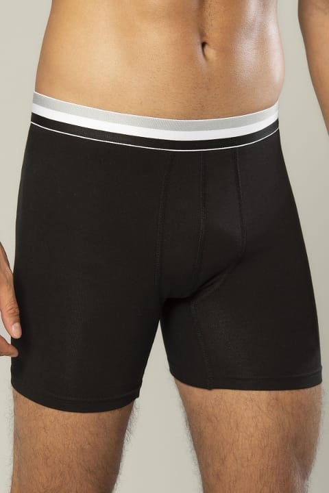 Likralı Pamuklu Uzun Boxer Esnek Bel Dikiş Erdem 1415 - Siyah