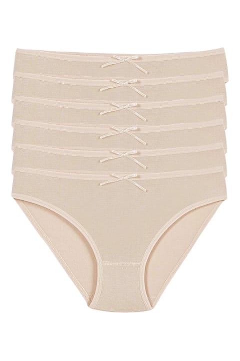 Pamuklu Yüksek Bel Kadın Bikini Külot Yıldız 3557 - Ten