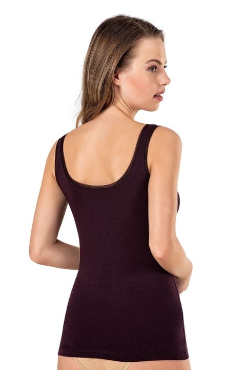 Pamuklu Modal Kalın Askılı Kadın Atlet Özkan 25493 - Bordo