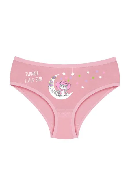 Pamuklu Lastikli Kız Çocuk Külot Öts 8262 - Pembe