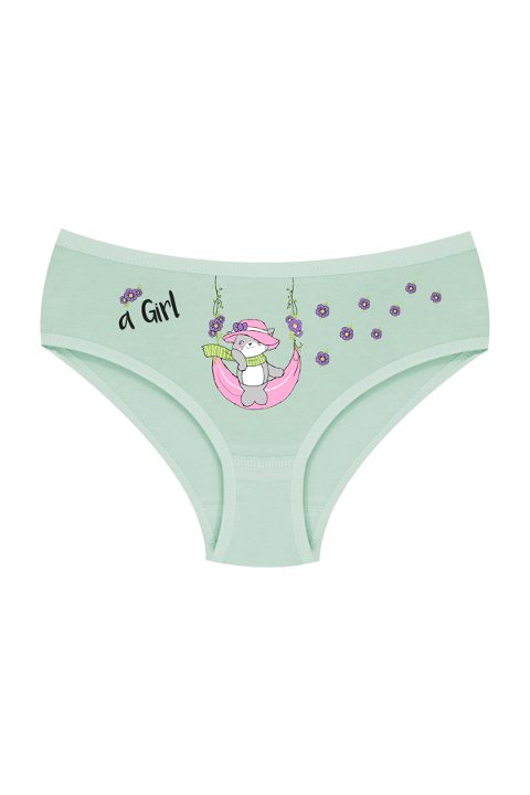 Pamuklu Lastikli Kız Çocuk Külot Öts 8262 - Yeşil