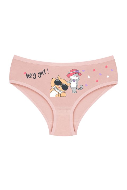 Pamuklu Lastikli Kız Çocuk Külot Öts 8262 - Somon