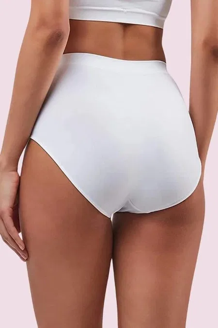 Dikişsiz İz Yapmaz Yüksek Bel Slip Külot Microfiber Liza 11001 - Beyaz