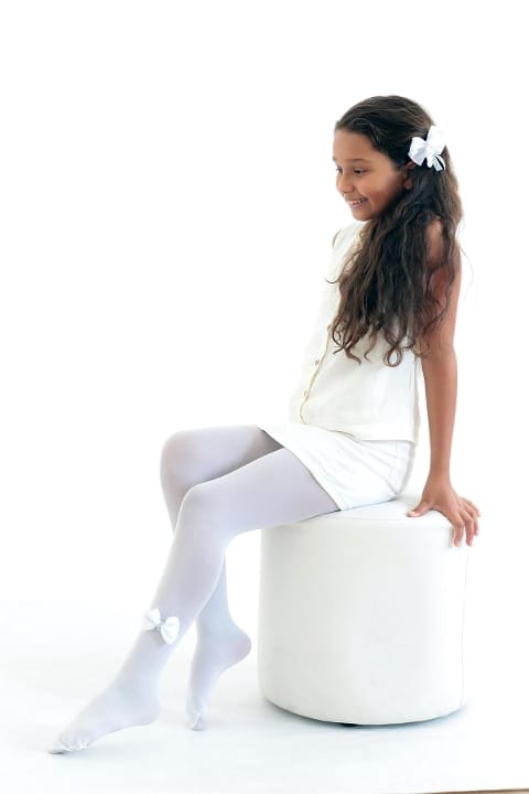 Kaydırmaz Tabanlı Çocuk Dizaltı Çorap Daymod 2242039 - Beyaz