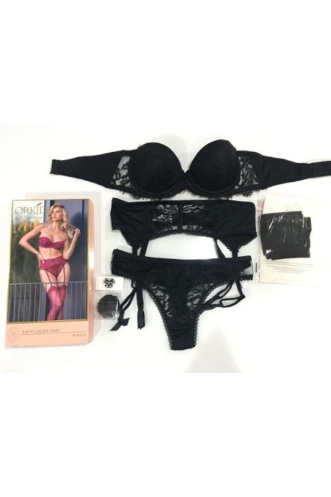 Geniş Kemerli Jartiyer Takım Somon Orkide 7137 - Siyah