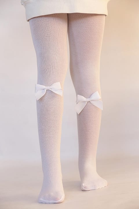 Pamuklu Kaydırmaz Taban Çocuk Külotlu Çorap Daymod 2122099 - Beyaz