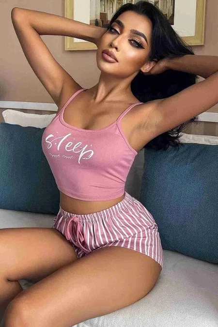 Askılı Sleep Basklı Sortlu Pijama Takımı Merry See MS4070 - Çok Renkli