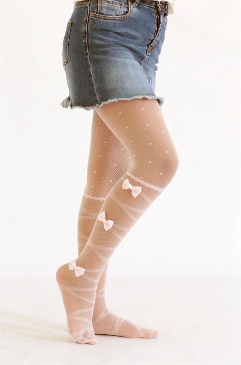 Pamuklu Leopar Desenli Çocuk Külotlu Çorap Daymod 2122118 - 2