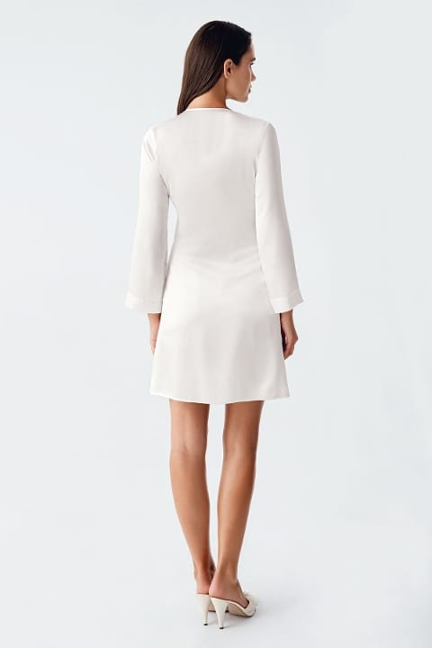 Mini Saten Dantelli Transparan Gecelik Takım İmaj 4230 - 2