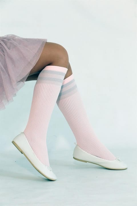 Pamuklu Leopar Desenli Çocuk Dizaltı Çorap Daymod 2222039