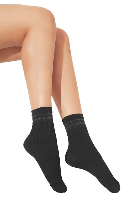 Esnek ve Düşük Denye Soket Çorap Daymod 1522014 - Siyah