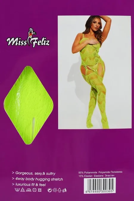 File Desenli Yeşil Vücut Çorabı Miss Feliz 3030 - Görsel