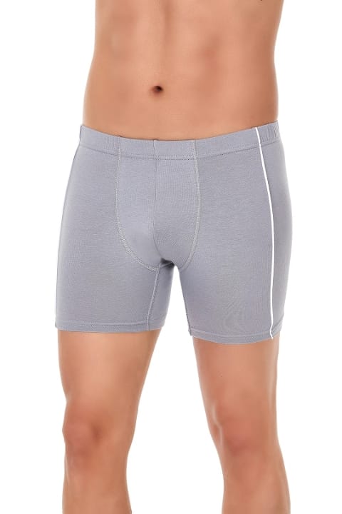 Modal %50 Pamuklu 3'lü Paket Boxer Yıldız 107 - Gri