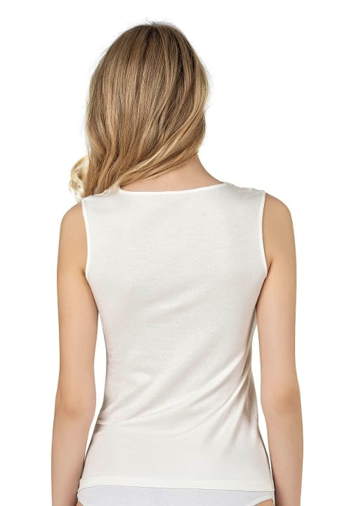 Modal Pamuklu Esnek Kalın Askılı Kadın Atlet Özkan 26961 - Ekru