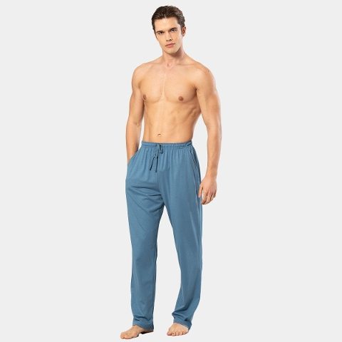 Modal Pamuklu Pijama Tek Alt İndigo Cacharel 2171
