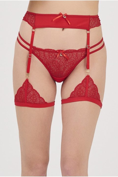 Kırmızı Jartiyer Kemeri Ayarlanabilir Klips Moonlight 3212 - Kırmızı