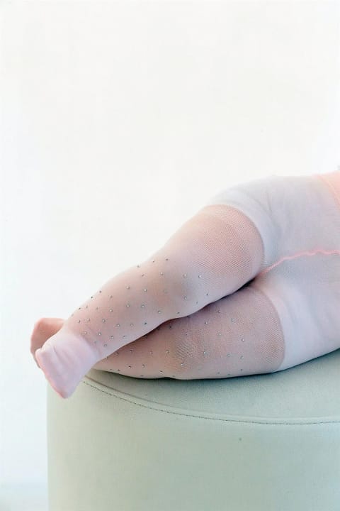 Polyamide Elastane Bebek Taşlı Külotlu Çorap Pembe Daymod 2142036 - Pembe