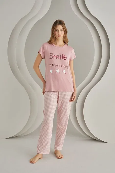 NBB Pamuklu Uzun Kollu Pijama Takımı NBB 68005 - Görsel 2