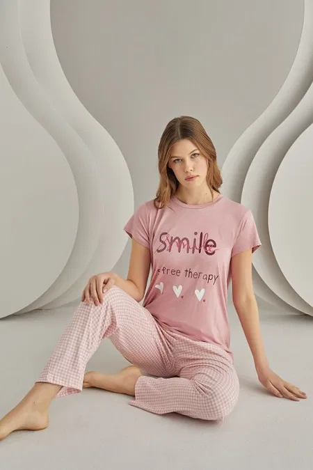 NBB Pamuklu Uzun Kollu Pijama Takımı NBB 68005 - Görsel 3