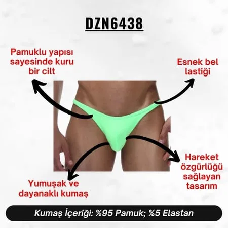 Darkzone Neon Yeşil Erkek Slip  Darkzone DZN6438 - Görsel 4