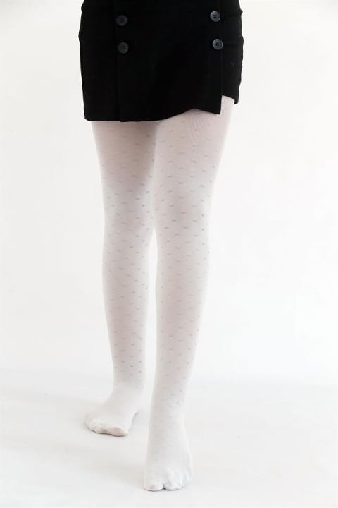 Pamuklu Dayanıklı Çocuk Külotlu Çorap Daymod 2122115 - Beyaz