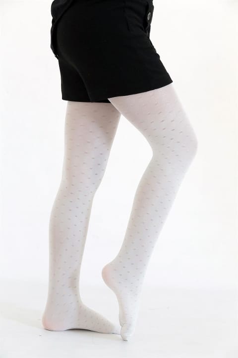 Pamuklu Dayanıklı Çocuk Külotlu Çorap Daymod 2122115 - Beyaz