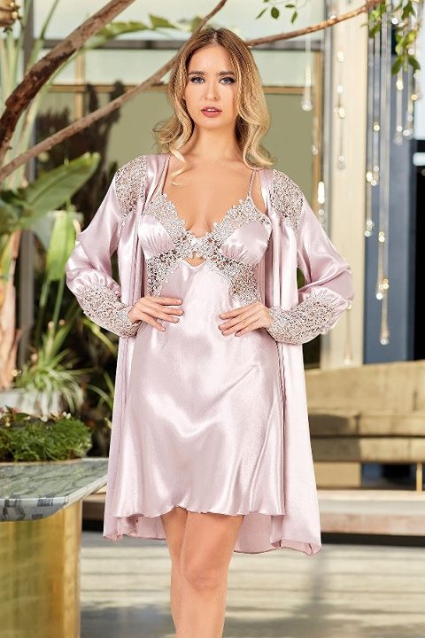 Saten Dikişsiz Altılı Takım Nurteks 6694 - Pudra