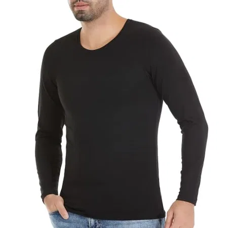 Pamuk ve Modal Karışımı Uzun Kollu T-Shirt Yıldız 386 - Siyah