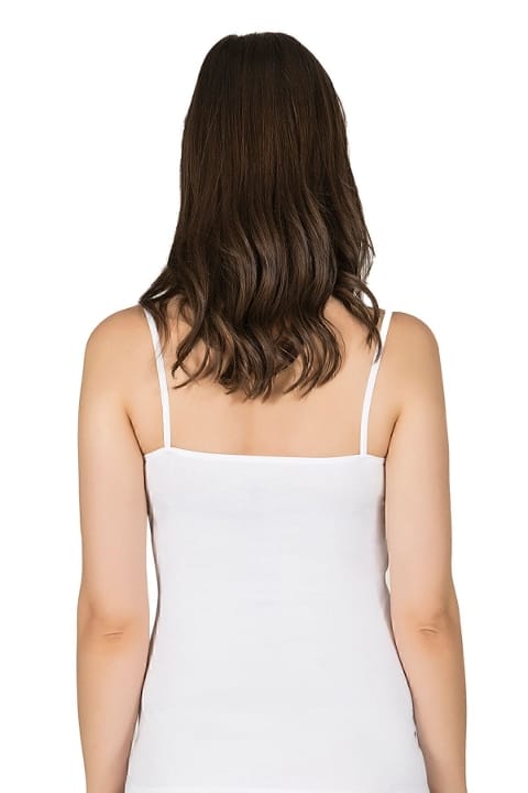 Önü Büzgülü Dantelli Pamuklu İp Askılı Kadın Atlet Özkan 3167 - Beyaz