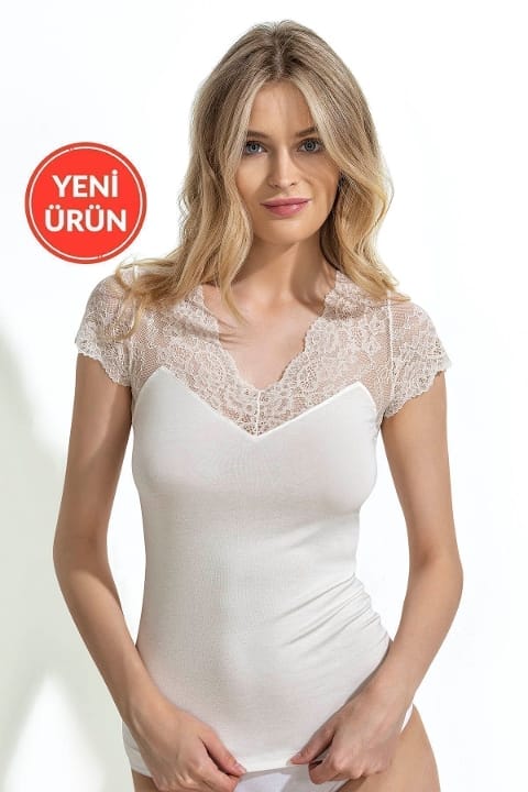 Pamuklu Modal Esnek Yumuşak Atlet Özkan 26947 - Ekru