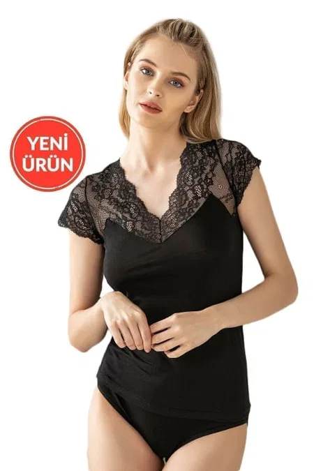 Pamuklu Modal Esnek Yumuşak Atlet Özkan 26947 - Siyah