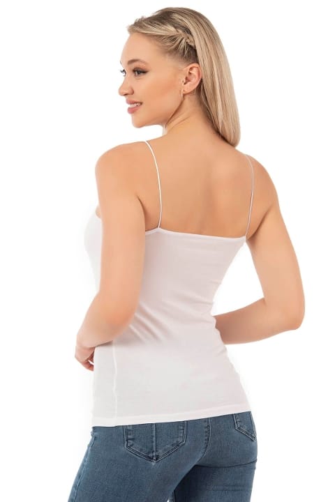 Pamuklu Modal Esnek İnce Askılı Kadın Atlet Özkan 27042 - Beyaz