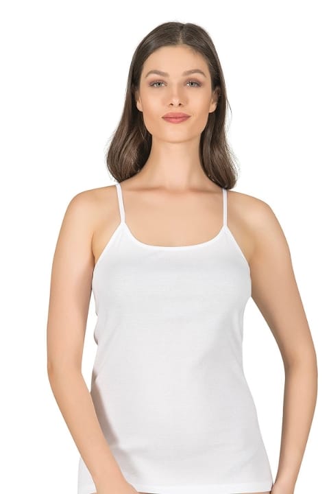 Pamuklu Nefes Alan Esnek İp Askılı Kadın Atlet Özkan 0107 - Beyaz