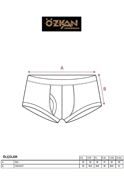 Pamuklu Ribana Torbalı Slip Külot Özkan 0117 - Gri