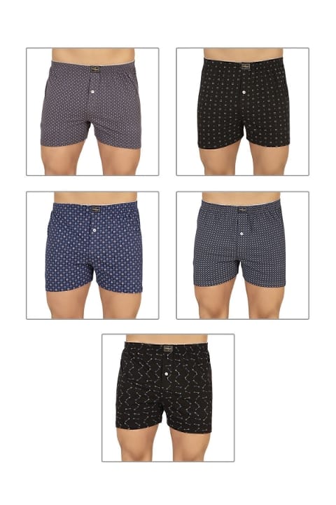 Yumuşak Pamuklu Desenli Erkek Boxer Özkan 11112 - Asorti