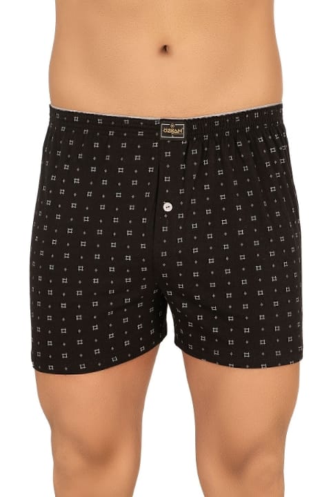 Yumuşak Pamuklu Desenli Erkek Boxer Özkan 11112 - Asorti