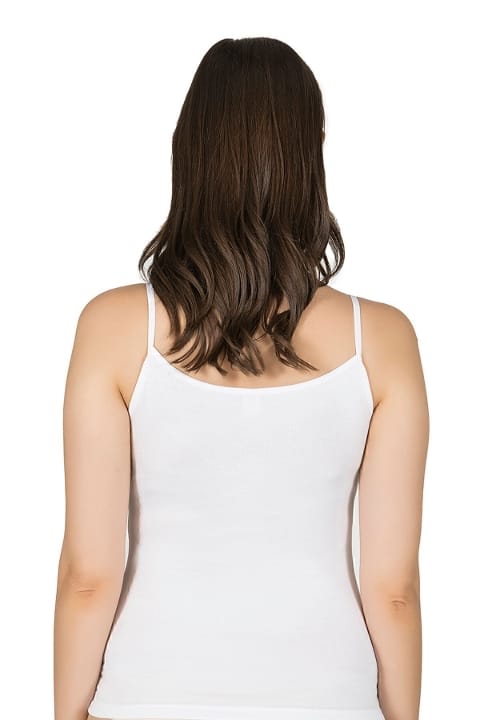 Esnek Viskon Saten Yakalı İnce Askılı Atlet Özkan 2040 - Beyaz