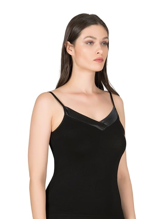 Esnek Viskon Saten Yakalı İnce Askılı Atlet Özkan 2040 - 2