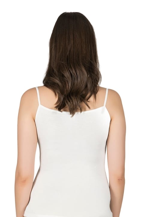 Esnek Viskon Saten Yakalı İnce Askılı Atlet Özkan 2040 - Ekru